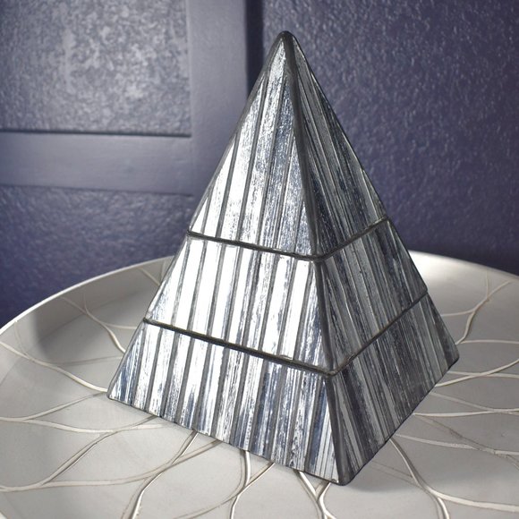 Pyramid, Storage, Wiccan, Gemstone, Geometry Other - Balinese Artisian Crafted Reverse Glass Pyramid Box